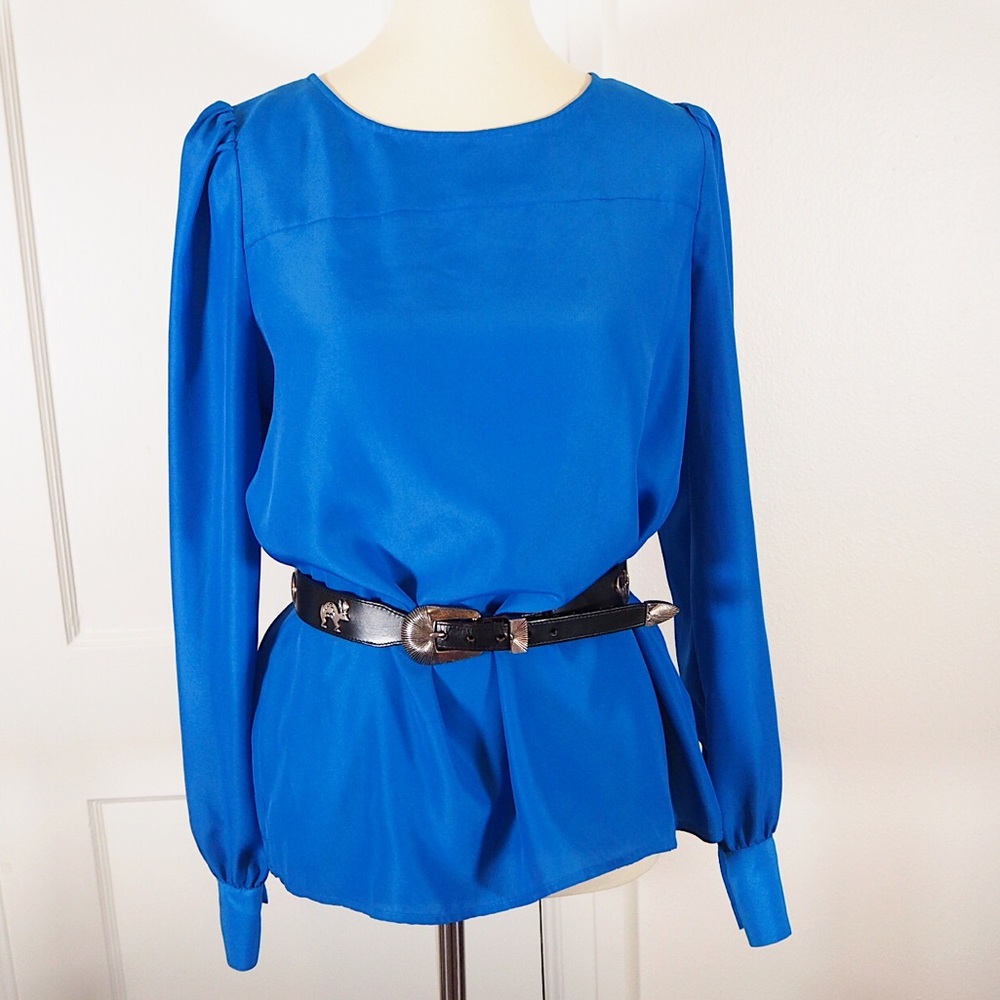 JCREW Silky Cobalt Blouse